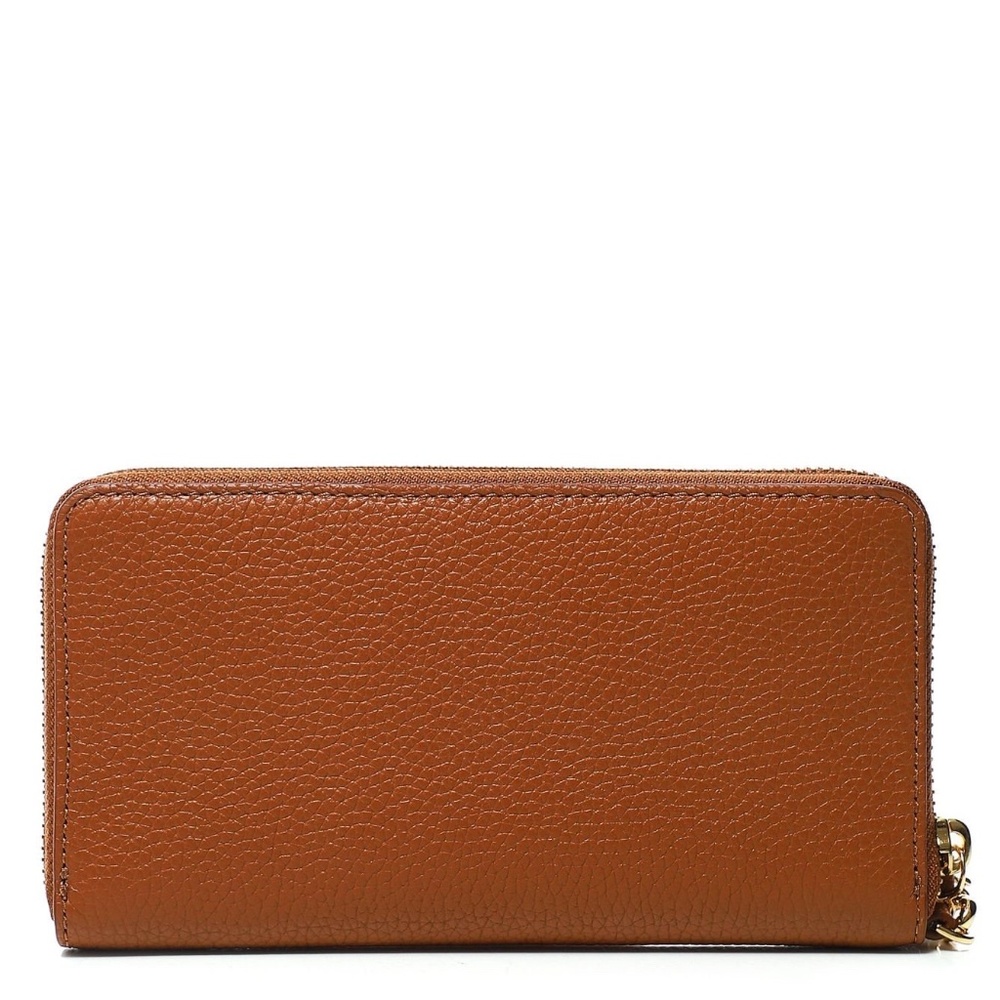 MARC JACOBS PEBBLED LEATHER CONTINENTAL WRISTLET WALLET TAN - Picture 2 of 6